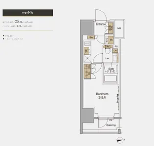 ザ・パークハビオ麻布十番【9階】の間取り