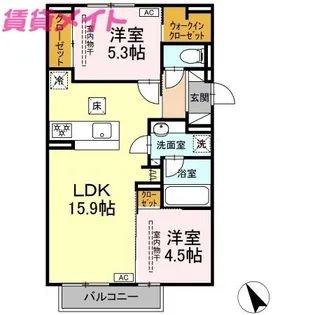 パルミエ I【1階】の間取り
