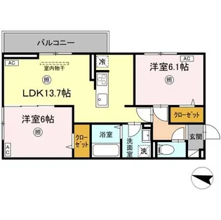 ライク・ア・パラソル【2階】の間取り