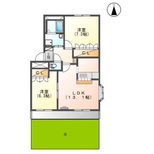 ヒルクレストII【1階】の間取り