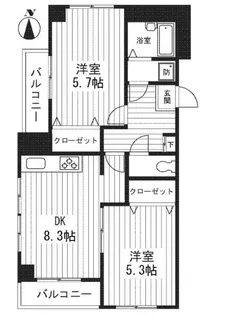 グリーンパーク住吉【6階】の間取り