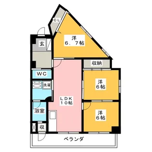 グランドパレス加納【7階】の間取り