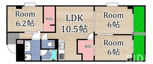 メゾンドヴィオレット【7階】の間取り