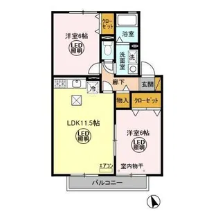 メゾングレース ABC【1階】の間取り