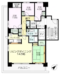ラクシア荒川沖【3階】の間取り