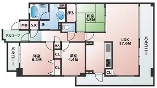 ワコーレ明石センティール【8階】の間取り