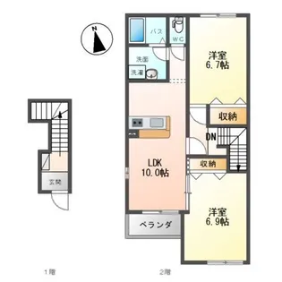 スターブルKIY【2階】の間取り