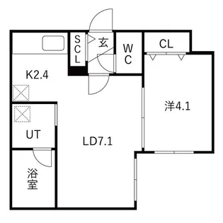 シティプレミア新道東【2階】の間取り