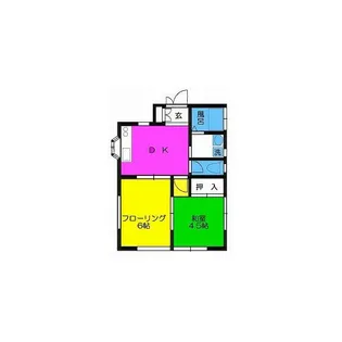 富士見台ハイツ B【1階】の間取り