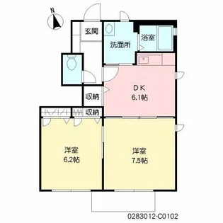 ブランシェ幸神 C棟【1階】の間取り