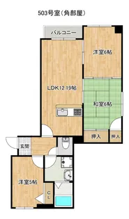 サンシティ広田【5階】の間取り