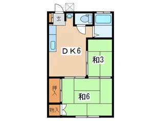 弥生荘【2階】の間取り
