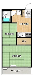 山田荘【2階】の間取り
