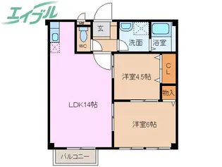 エルディムヒラタ【2階】の間取り
