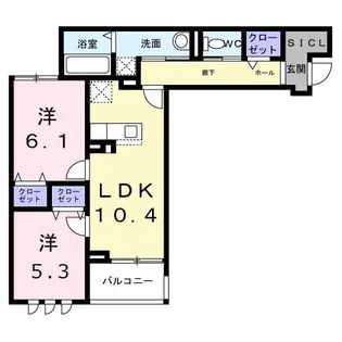 グランリヴェール建石町【3階】の間取り