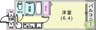 エステムプラザ神戸水木通グランクロス【6階】の間取り