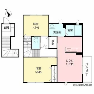 リテヌート田上【2階】の間取り