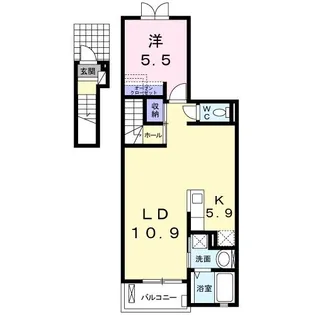 ロワゾブルー【2階】の間取り