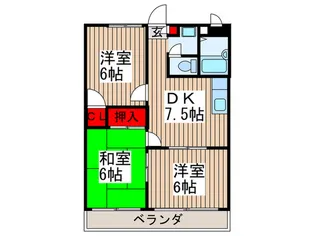 シャトーオカノ2【2階】の間取り