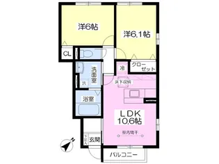 ベル・プラージュ【1階】の間取り