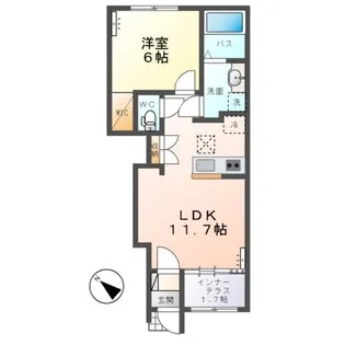 仮)水戸市平須町字新田原新築アパート【1階】の間取り