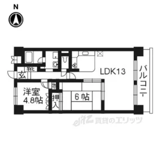 コスモ二条【5階】の間取り