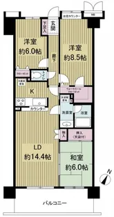 ラミーユ浦和ハイライズセカンドキャッスル【4階】の間取り