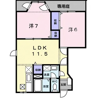 メトロノームA棟【1階】の間取り