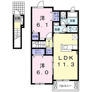 ベラ カンパーニャ A【2階】の間取り