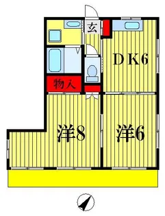 岩瀬ミドリハイツ【1階】の間取り