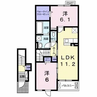 ウエスト D【2階】の間取り