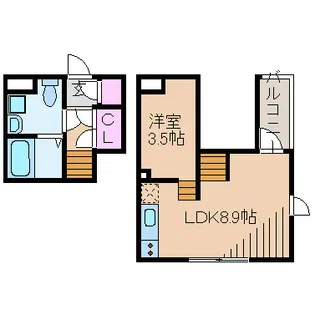 アクアステージ大倉山【2階】の間取り