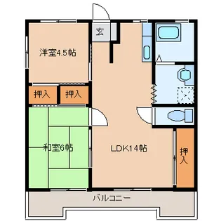 スカイハイツ上石田【1階】の間取り