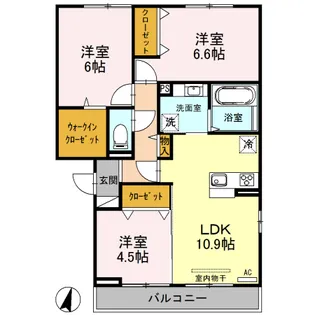 ロイヤルガーデンコート新和 A206【2階】の間取り
