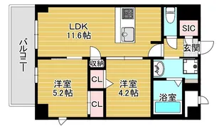 セントリヴィエ大阪梅田【2階】の間取り