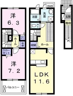 アルバ ソーレ KS【2階】の間取り