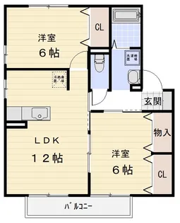 ドゥージェーム ラ・ポール【2階】の間取り