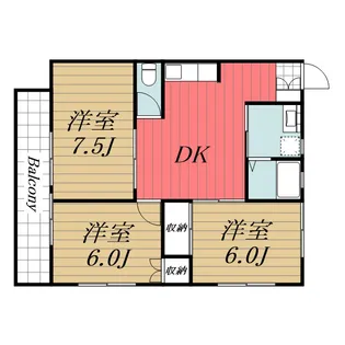千葉県千葉市中央区寒川町3【アパート】の間取り