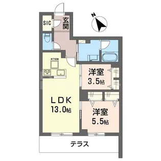 ルル・アルエット【1階】の間取り