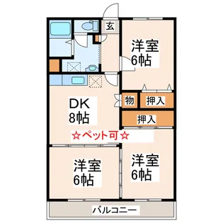 チェリーハイツ【3階】の間取り