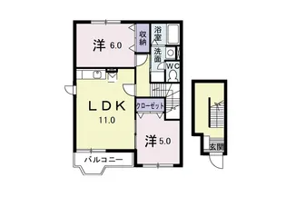 茨城県稲敷郡阿見町岡崎2【アパート】の間取り