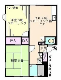 ビューラ鎌ヶ谷【1階】の間取り