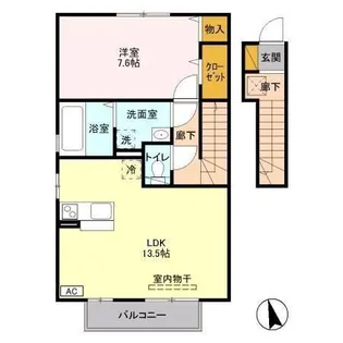 シャルムコート B【2階】の間取り