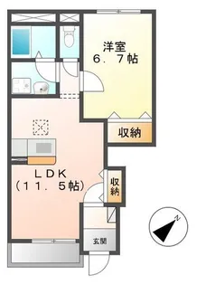 グレイスヴィラ ヒダカI【1階】の間取り