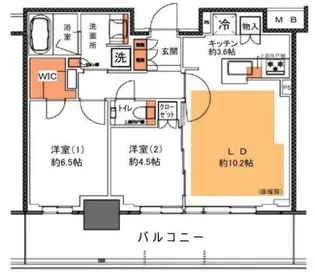 プラウドタワー平井【20階】の間取り