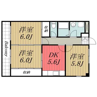 千葉県千葉市稲毛区小深町【マンション】の間取り