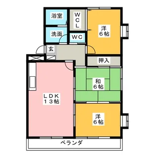 サニーコート若宮【3階】の間取り