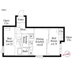 エクサム三軒茶屋IV【3階】の間取り