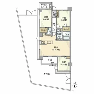 ルフォン横浜根岸【1階】の間取り