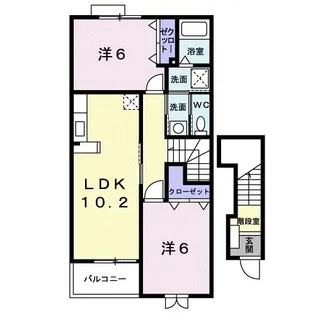 カーサ・ミーテD【2階】の間取り